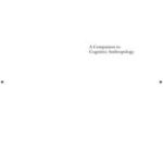 A Companion to Cognitive Anthropology