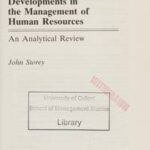 Developments in the Management of Human Resources