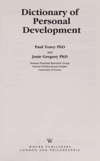 dictionary-personal-development-paul-tosey-josie-9781861562814