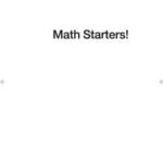 Math Starters