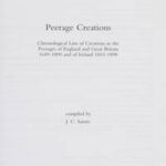 Peerage Creations