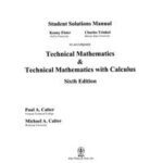 Student Solutions Manual to accompany Technical Mathematics 6e & Technical Mathematics with Calculus